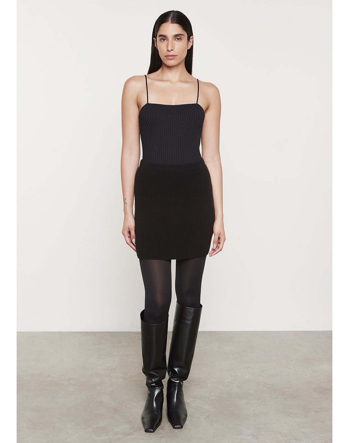 Soft Structure Knitted Tank | Black