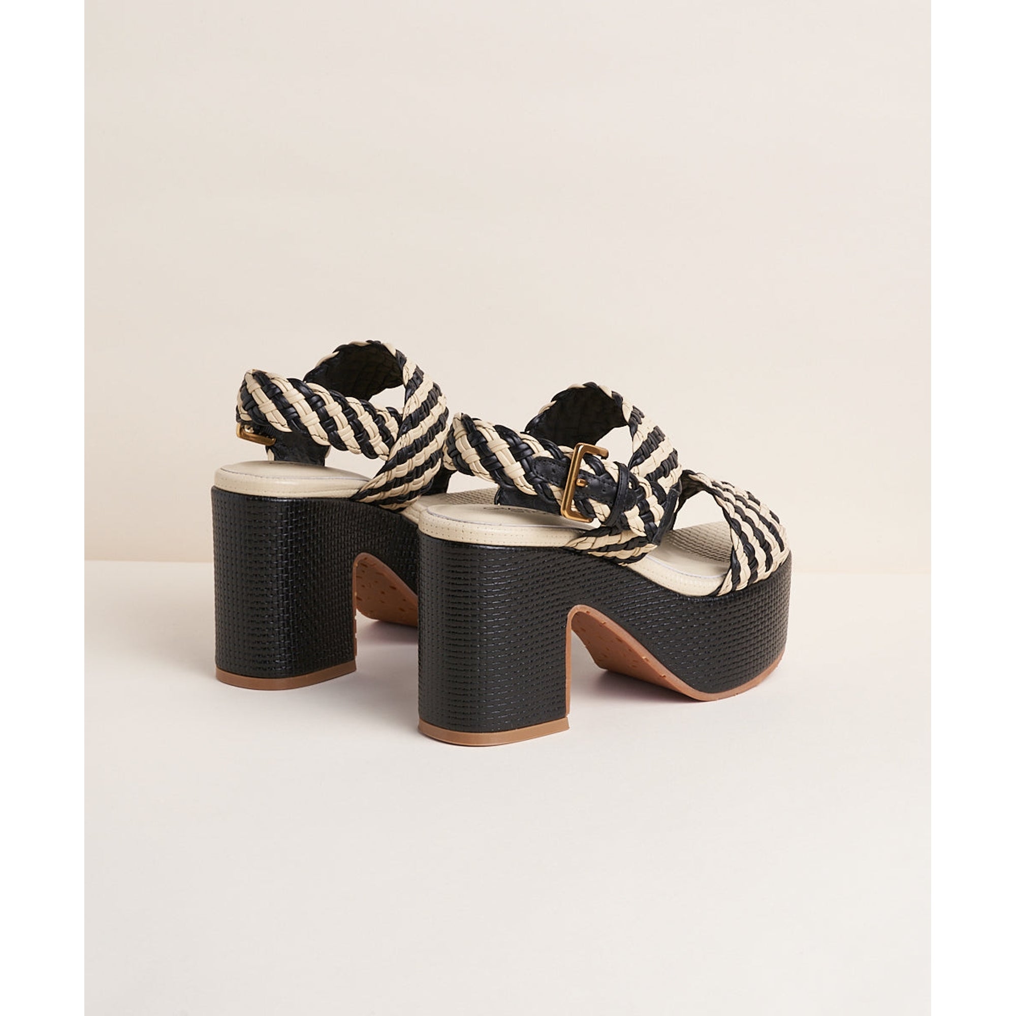 Sola Woven Platform Sandal | Black