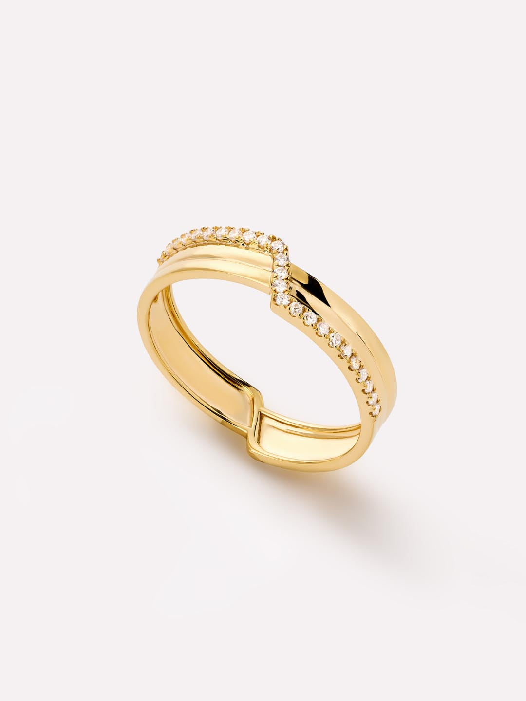 Triple Diamond Elevate Ring | 10K Solid Gold | 0.11 CTW Diamonds