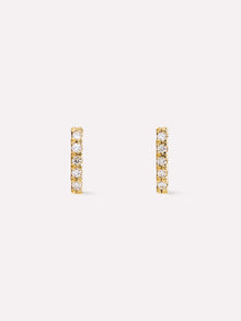 Pave Bar Stud Earrings | 10K Solid Gold | 0.07 CTW Diamonds