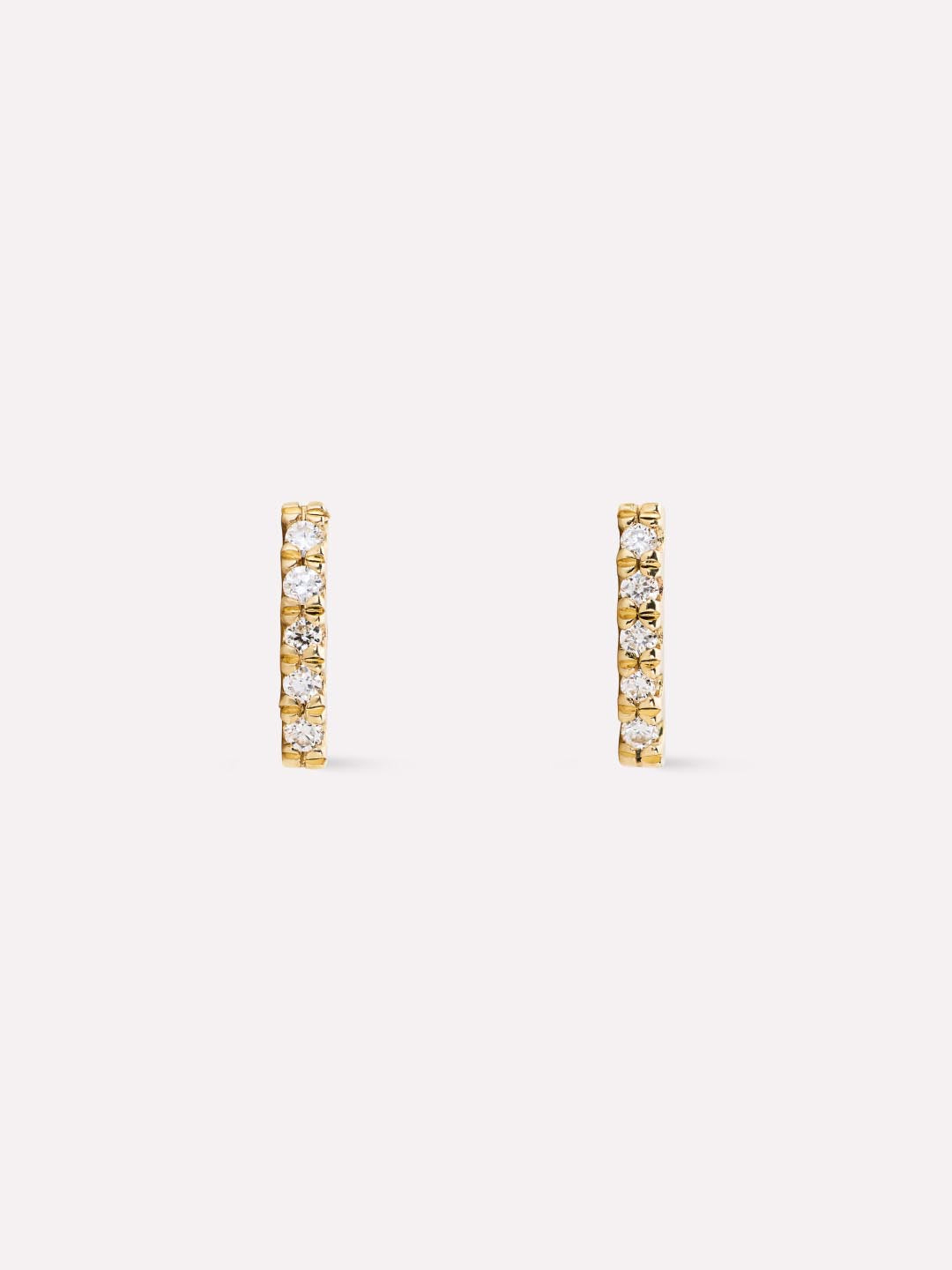 Pave Bar Stud Earrings | 10K Solid Gold | 0.07 CTW Diamonds