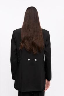 Solid Twill Suiting Blazer | Black