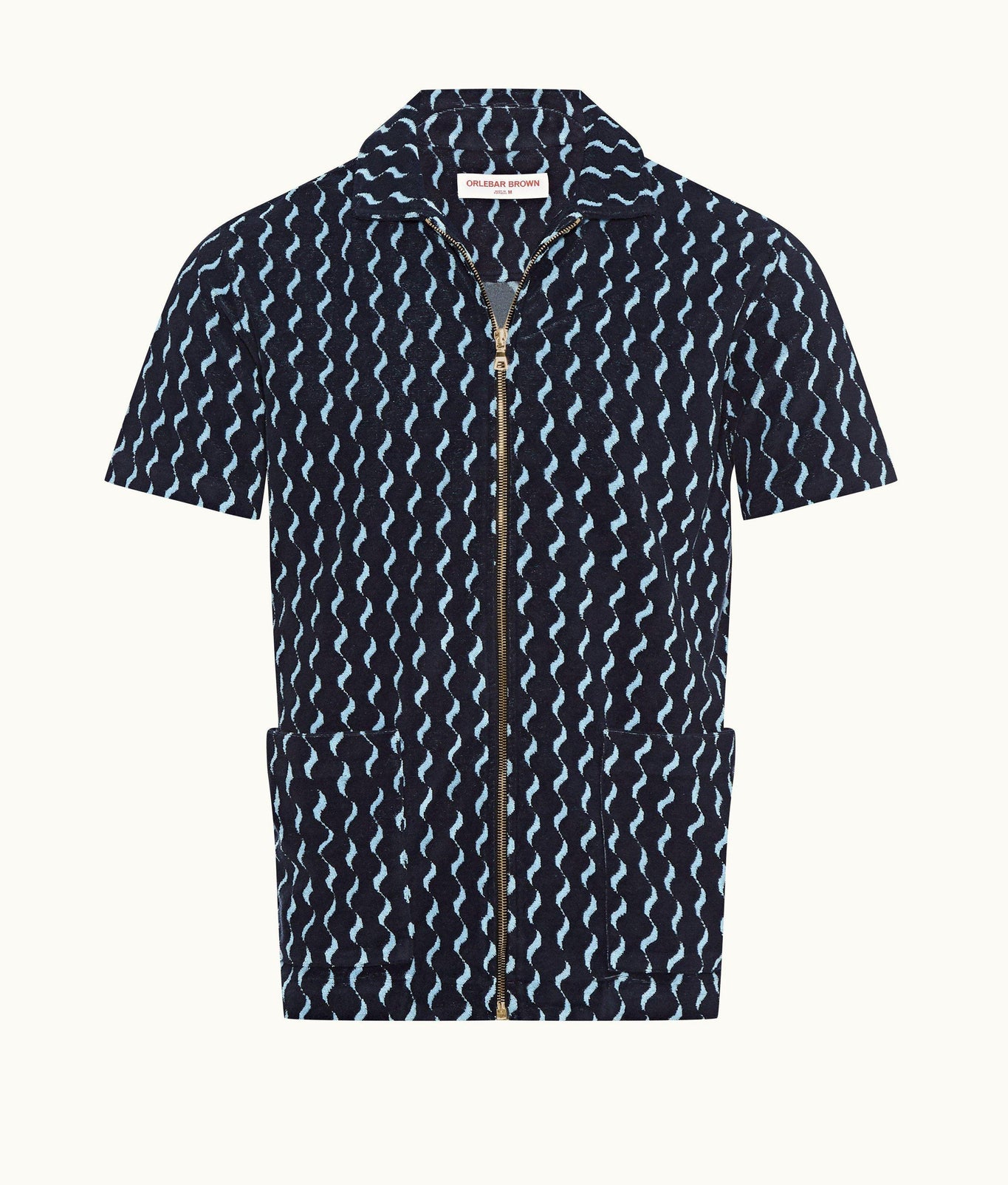 Sommerland Towelling Coray Jacquard Towelling Zip-Thru Shirt | Night Iris/Cerulean