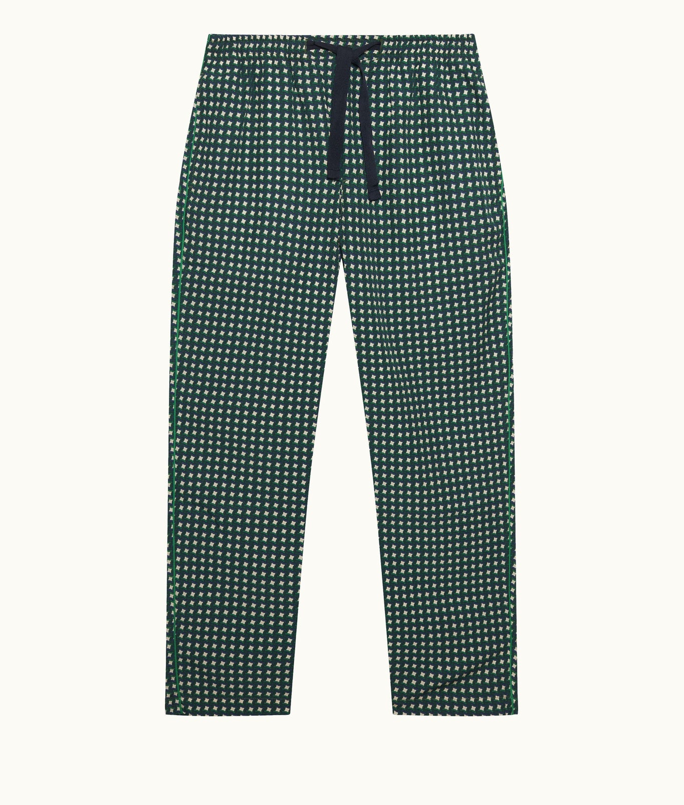 Sonoran Relaxed Fit Piscina Print Drawcord Trousers | Agave Green