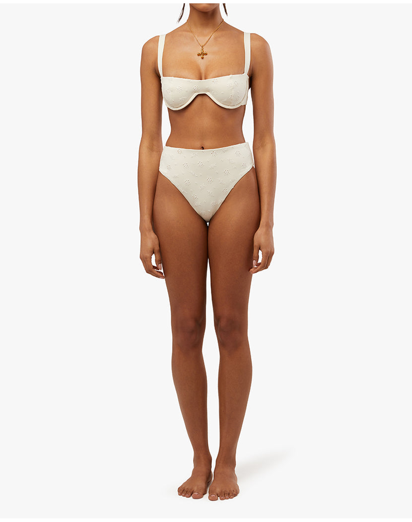 Sorrento Eyelet Bikini Top | Off White