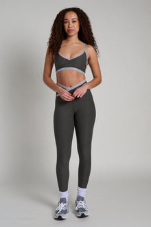Beyond Yoga | Spacedye Outlines High Waisted Midi Legging | Dusty Forest Heather
