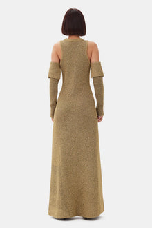 Sparkle Cold Shoulder Maxi Dress | Gold
