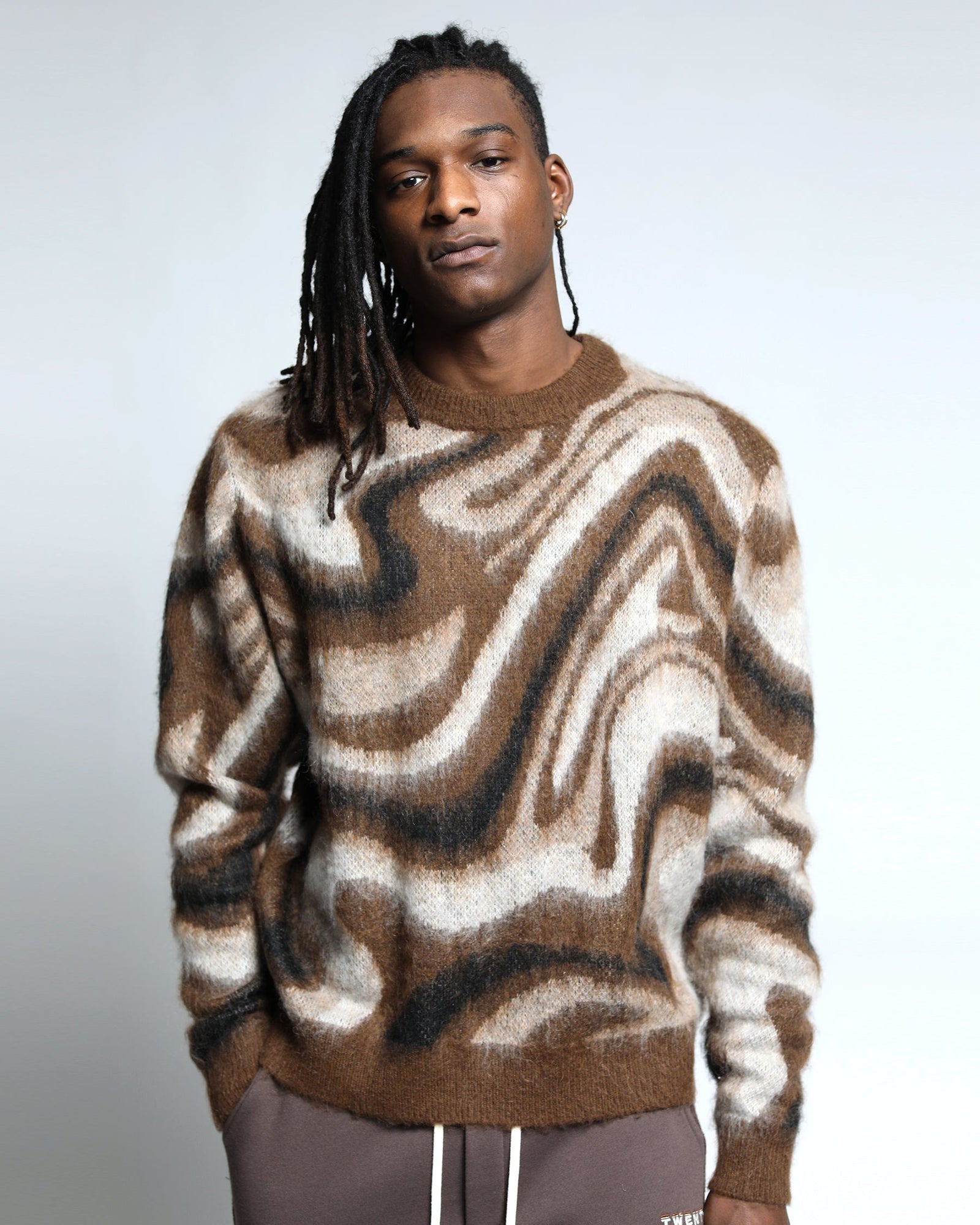 Spectrum Swirl Mohair Sweater Pullover-Mens-Twenty