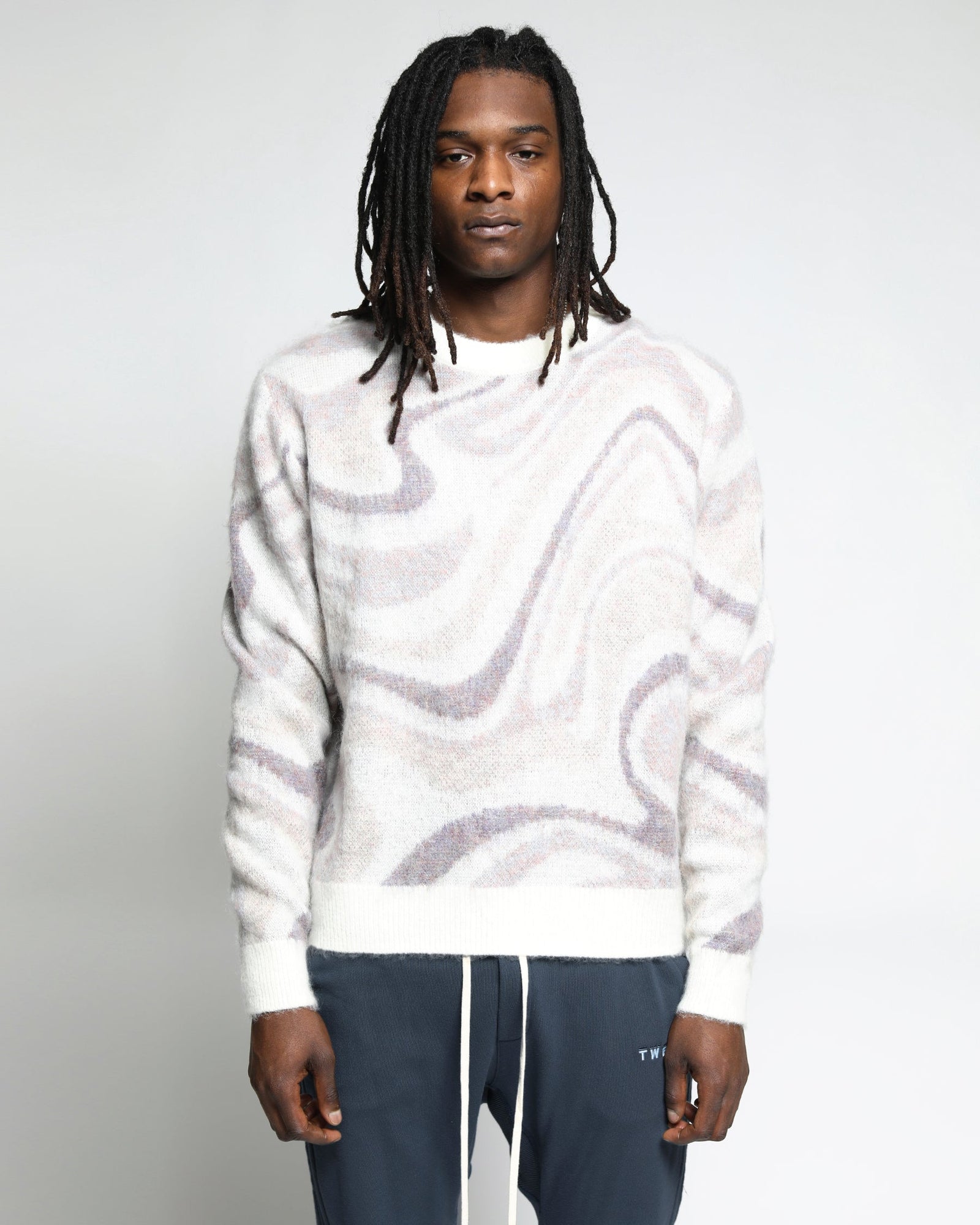 Spectrum Swirl Mohair Sweater Pullover-Mens-Twenty