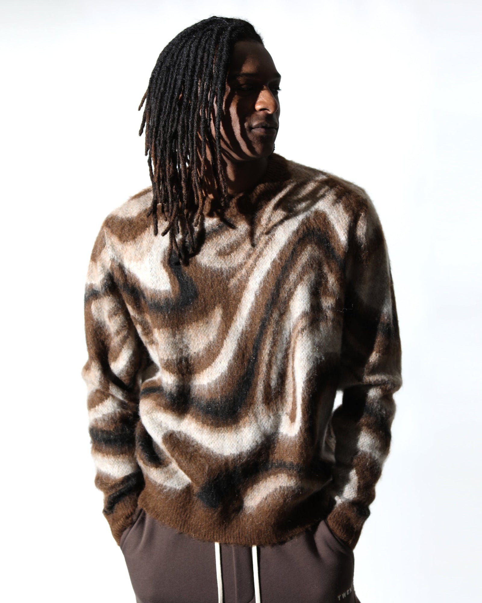 Spectrum Swirl Mohair Sweater Pullover-Mens-Twenty