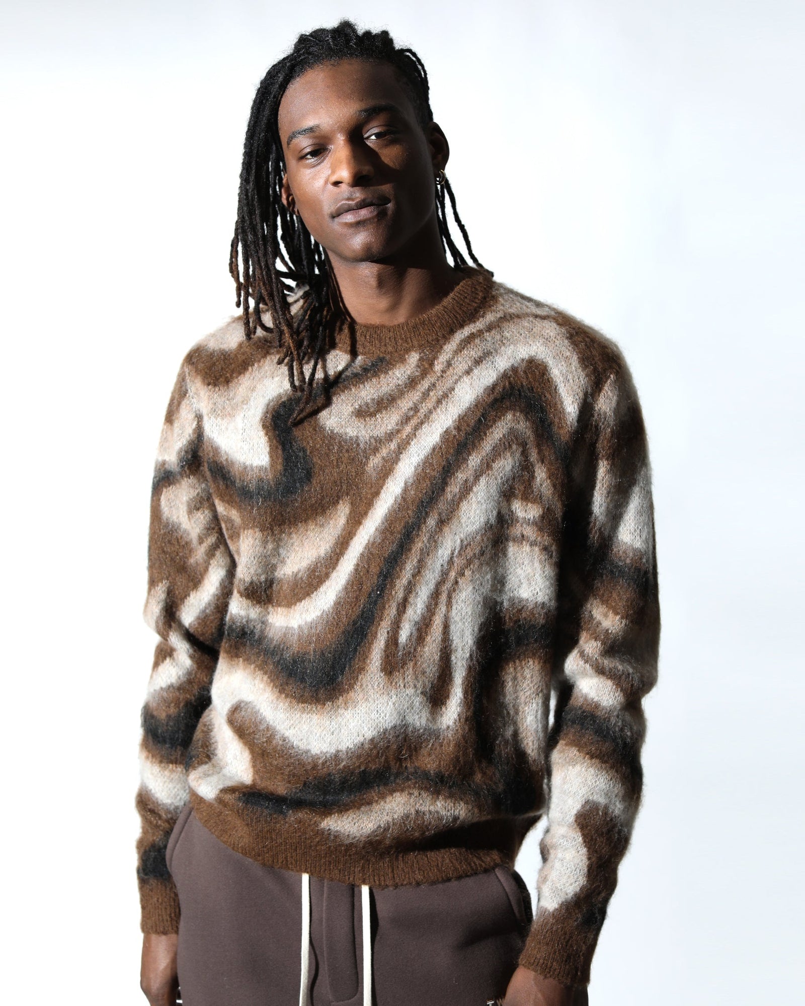 Spectrum Swirl Mohair Sweater Pullover-Mens-Twenty