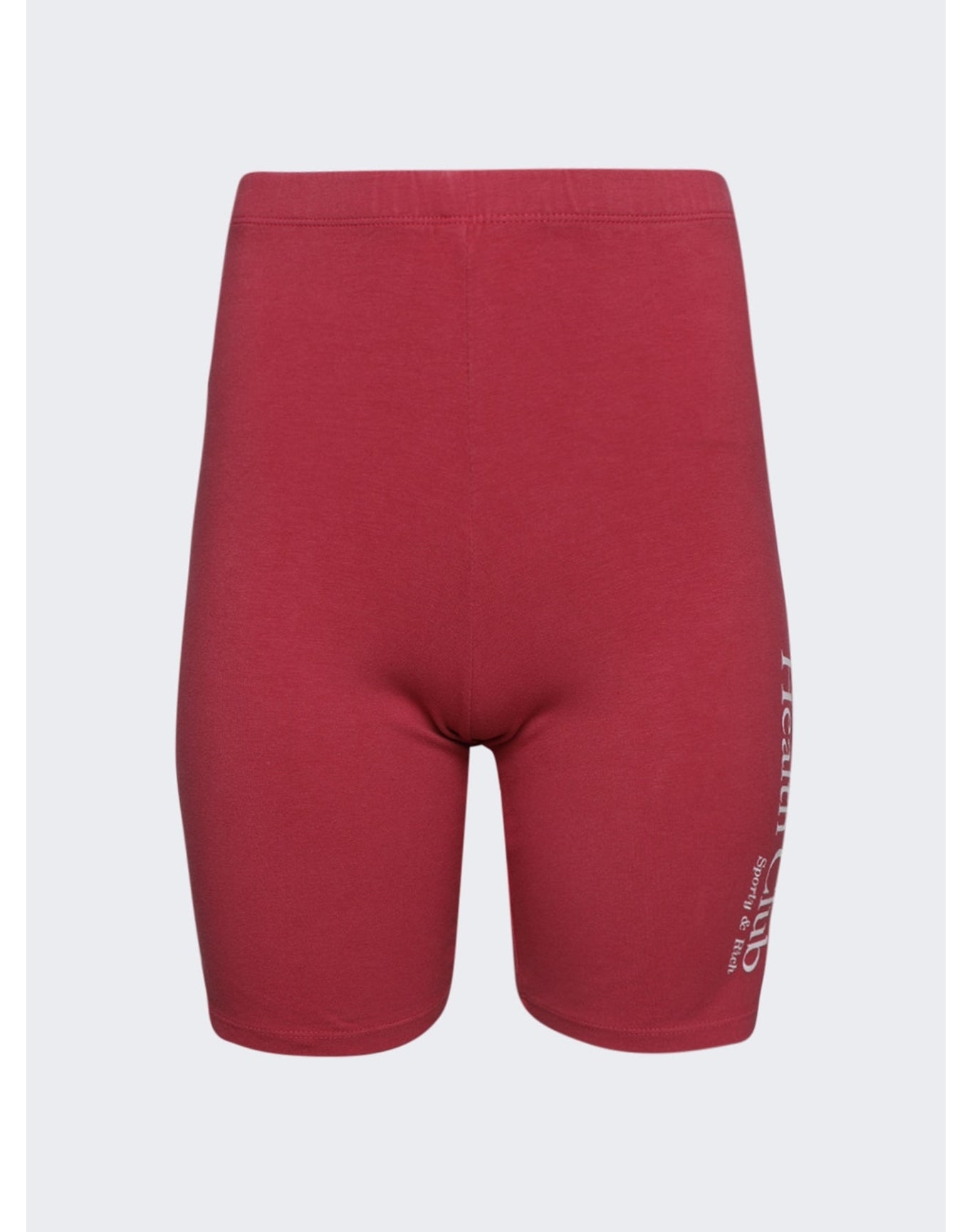 Sporty & Rich | Women | Health Club Biker Short | Hibiscus x White