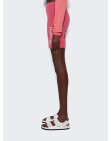 Sporty & Rich | Women | Health Club Biker Short | Hibiscus x White