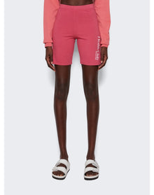 Sporty & Rich | Women | Health Club Biker Short | Hibiscus x White