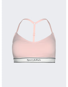 Sporty & Rich | Women | Serif Logo Sports Bralette | Ballet Pink