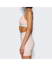 Sporty & Rich | Women | Serif Logo Sports Bralette | Ballet Pink