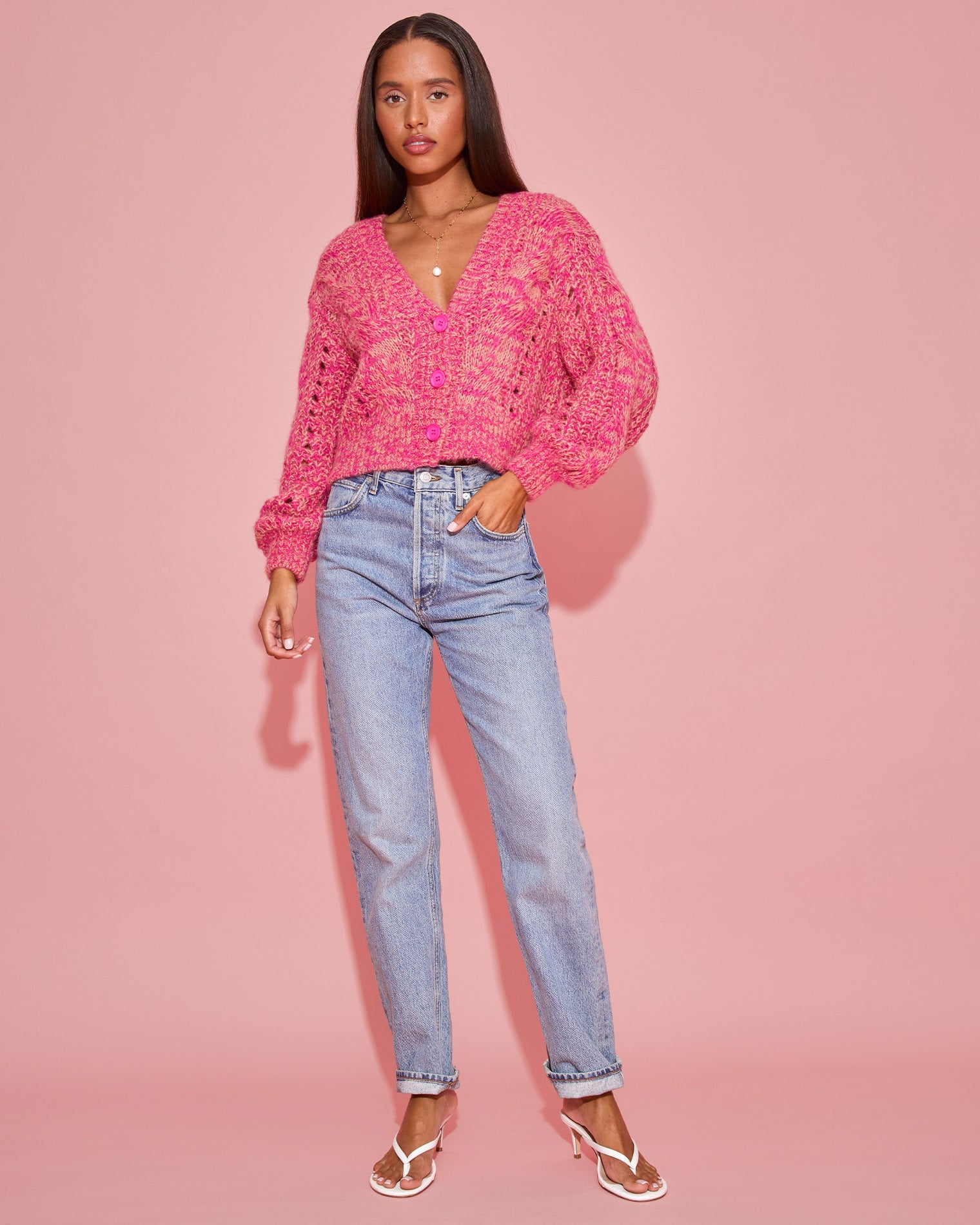 Strawberry Fields Cardigan | Strawberry Marl