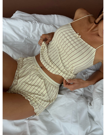 Square Neck Tank | Cream x Mocha Mousse