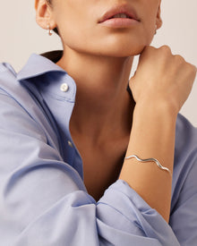 Squiggle Bracelet | Silver Dipped Brass