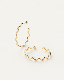 Squiggle Hoops | 14K Gold Dipped Brass