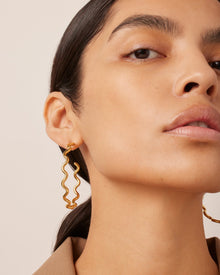 Squiggle Hoops | 14K Gold Dipped Brass