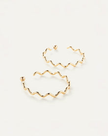 Squiggle Hoops | 14K Gold Dipped Brass