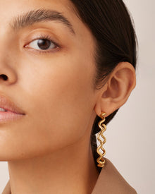 Squiggle Hoops | 14K Gold Dipped Brass