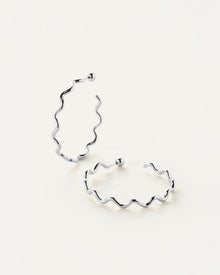 Squiggle Hoops | Silver Dipped Brass
