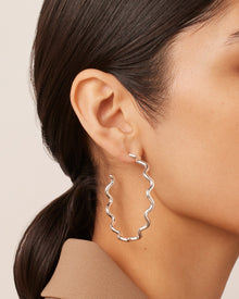 Squiggle Hoops | Silver Dipped Brass