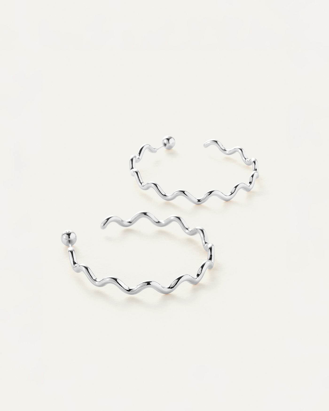 Squiggle Hoops | Silver Dipped Brass
