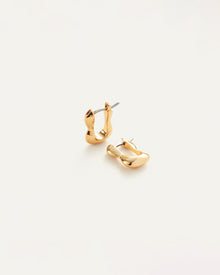 Squiggle Huggies | 14K Gold Dipped Brass