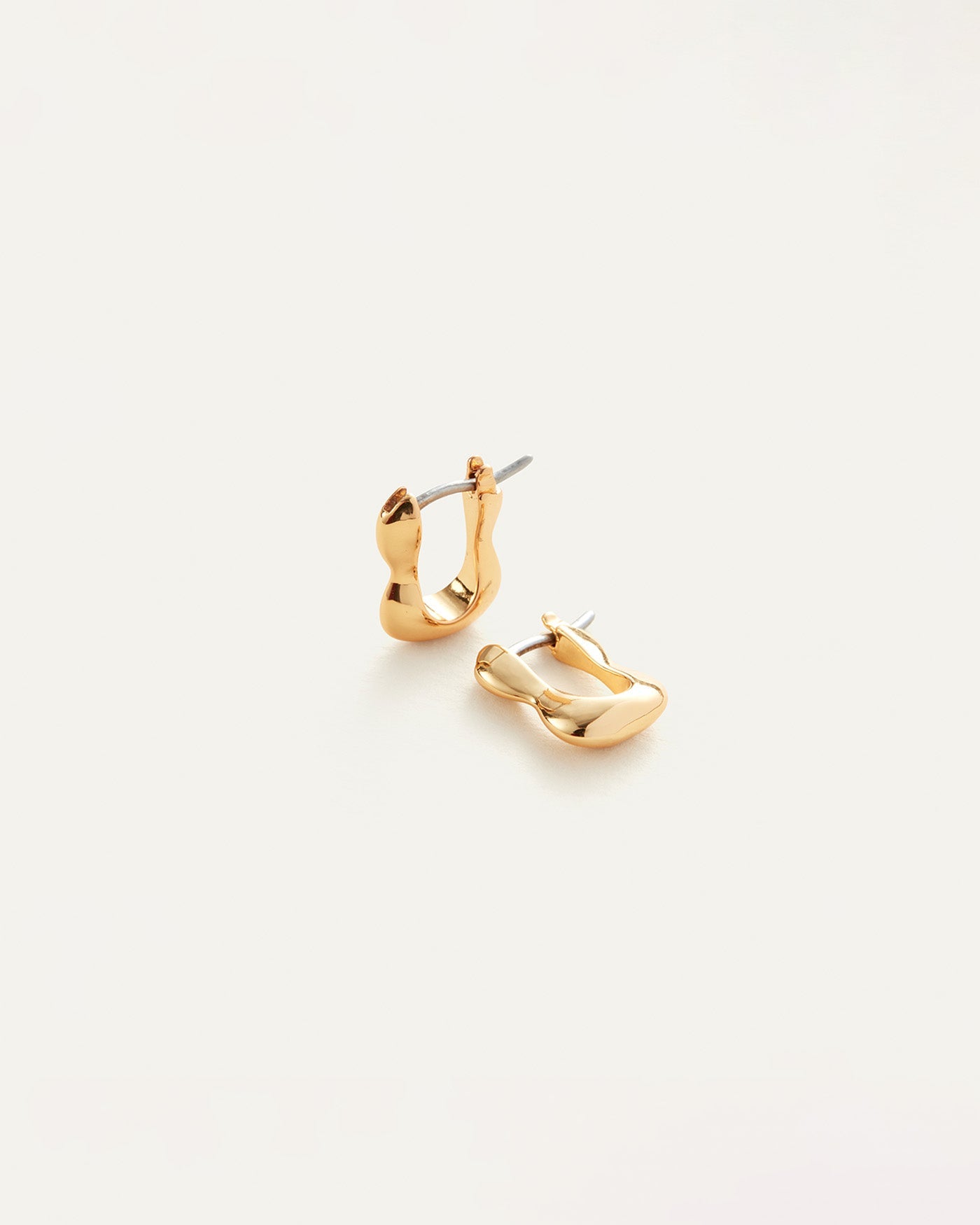 Squiggle Huggies | 14K Gold Dipped Brass