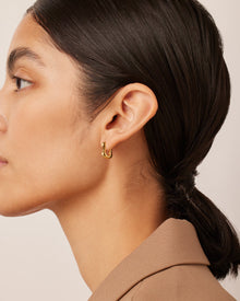 Squiggle Huggies | 14K Gold Dipped Brass