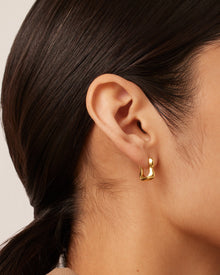 Squiggle Huggies | 14K Gold Dipped Brass