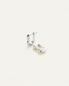Squiggle Huggies | Silver Dipped Brass