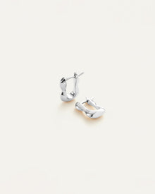 Squiggle Huggies | Silver Dipped Brass