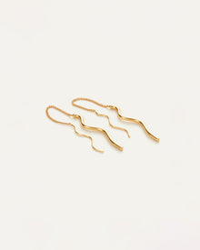 Squiggle Threader Earrings | 14K Gold Dipped Brass