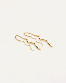 Squiggle Threader Earrings | 14K Gold Dipped Brass