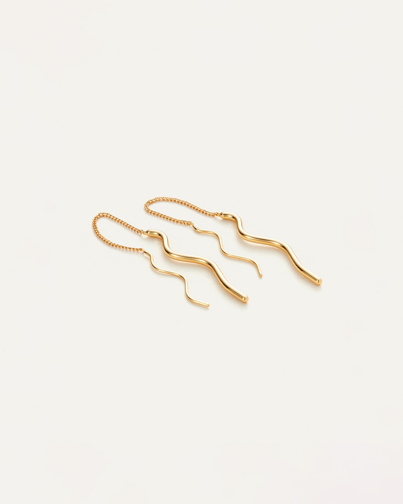 Squiggle Threader Earrings | 14K Gold Dipped Brass