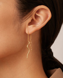 Squiggle Threader Earrings | 14K Gold Dipped Brass
