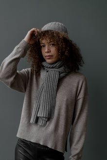 Ribbed Beanie | Grey Heather