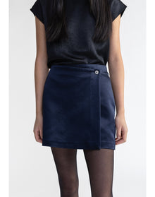 Stella | Heavy Satin Mini Skirt | Dark Navy