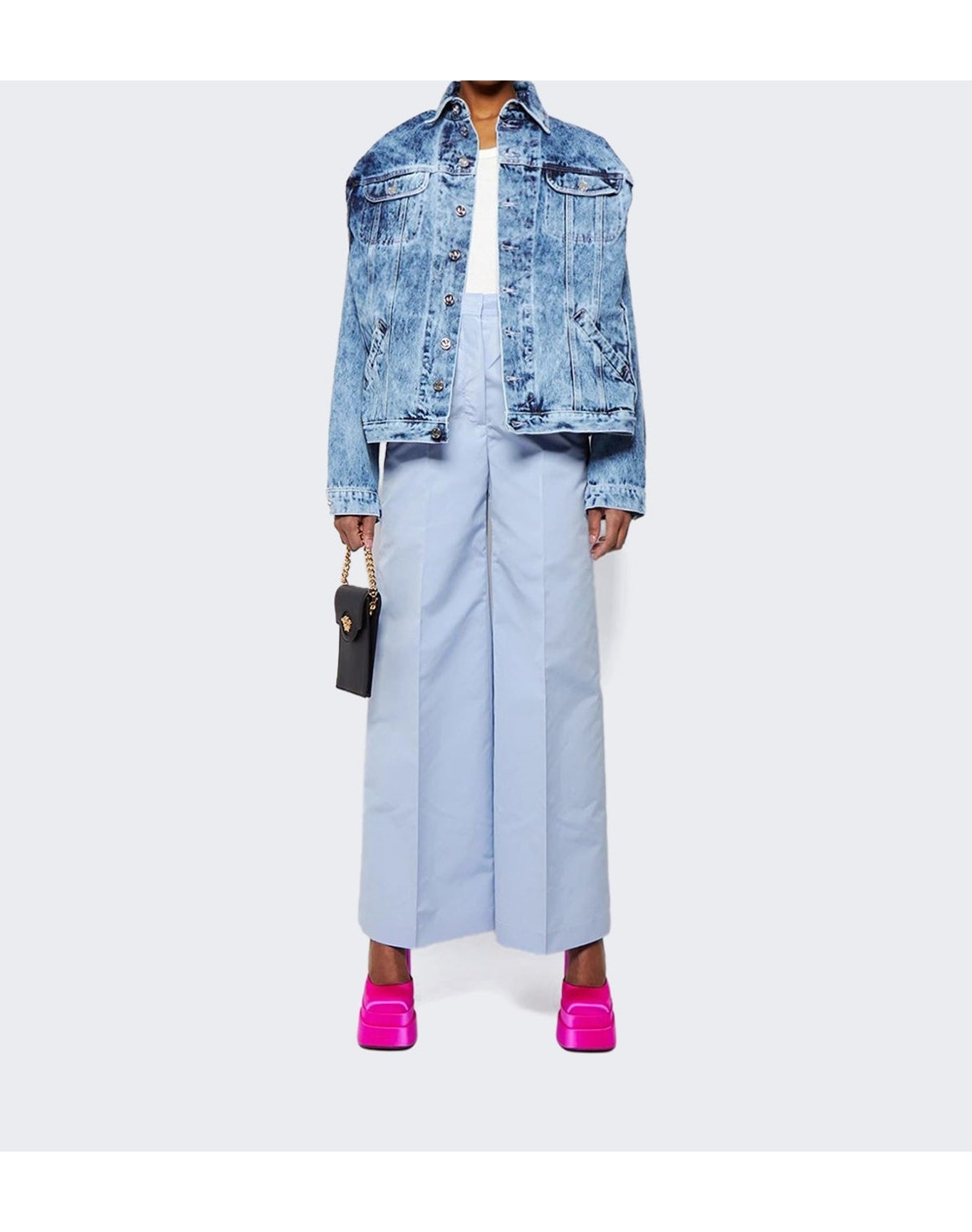 Stella McCartney | Women | High-waisted Wide Leg Trousers | Dusty Blue