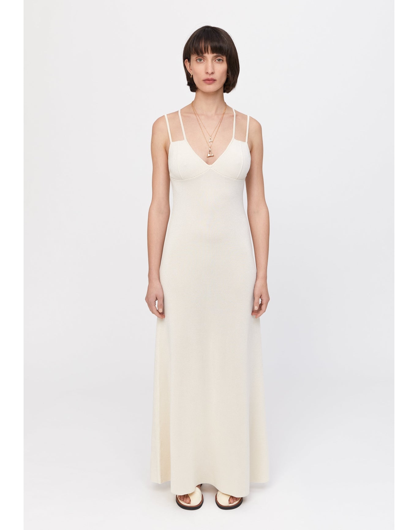 Stina | Slinky Knit Cami Dress | Creme