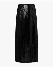 Straight Sequin Skirt | Black