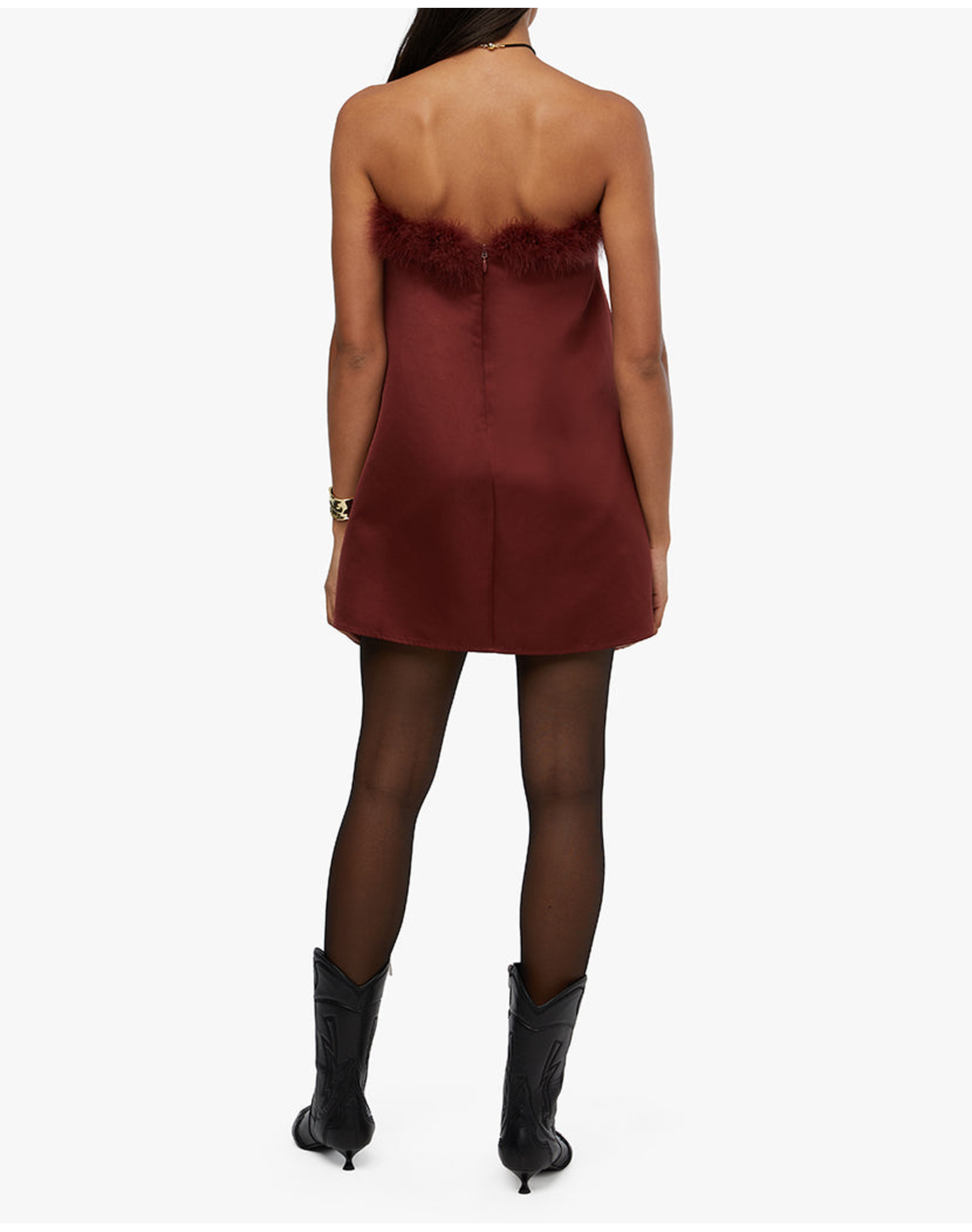 Strapless Mini Dress | Brown