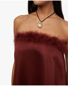 Strapless Mini Dress | Brown