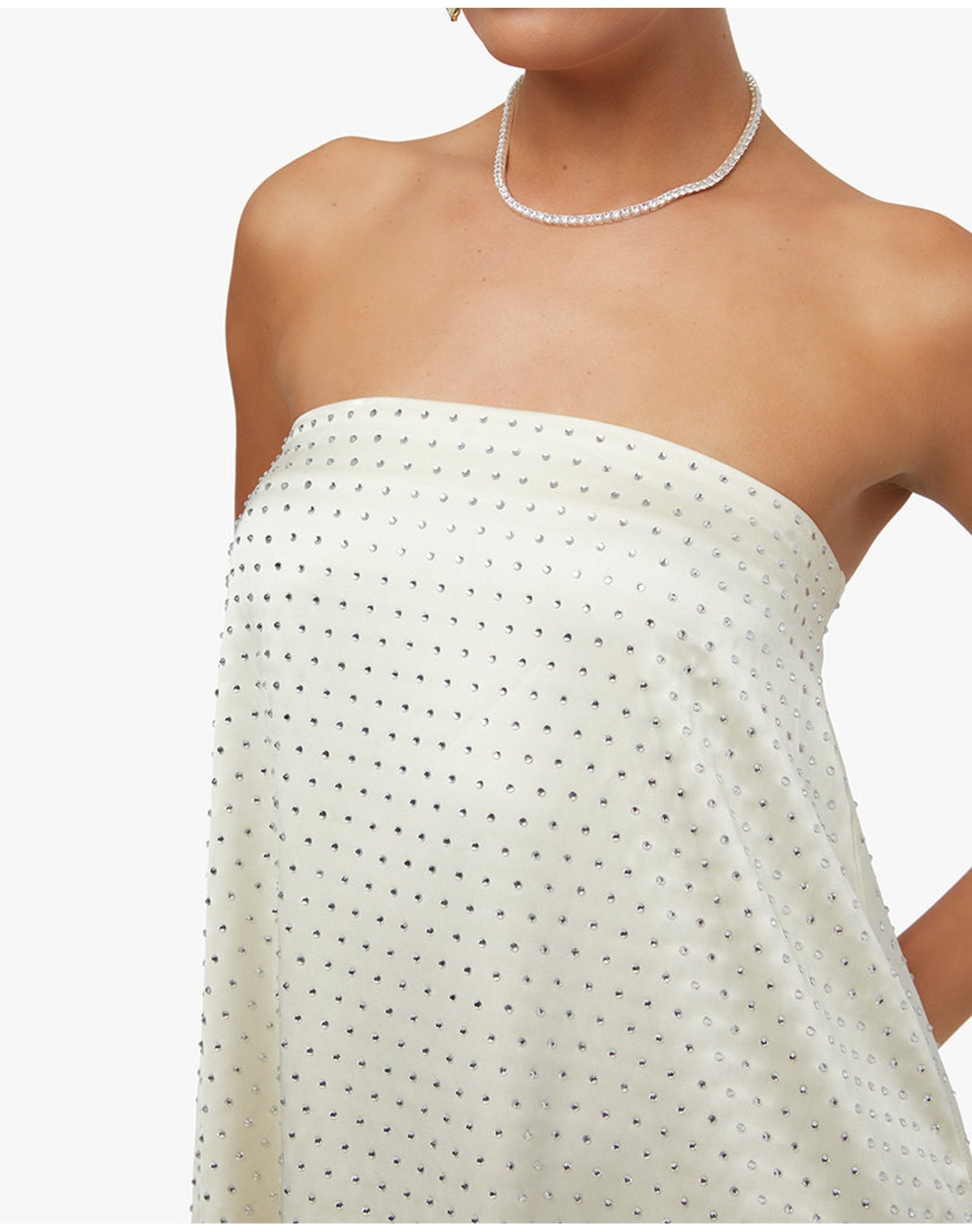 Strapless Mini Dress | Ecru