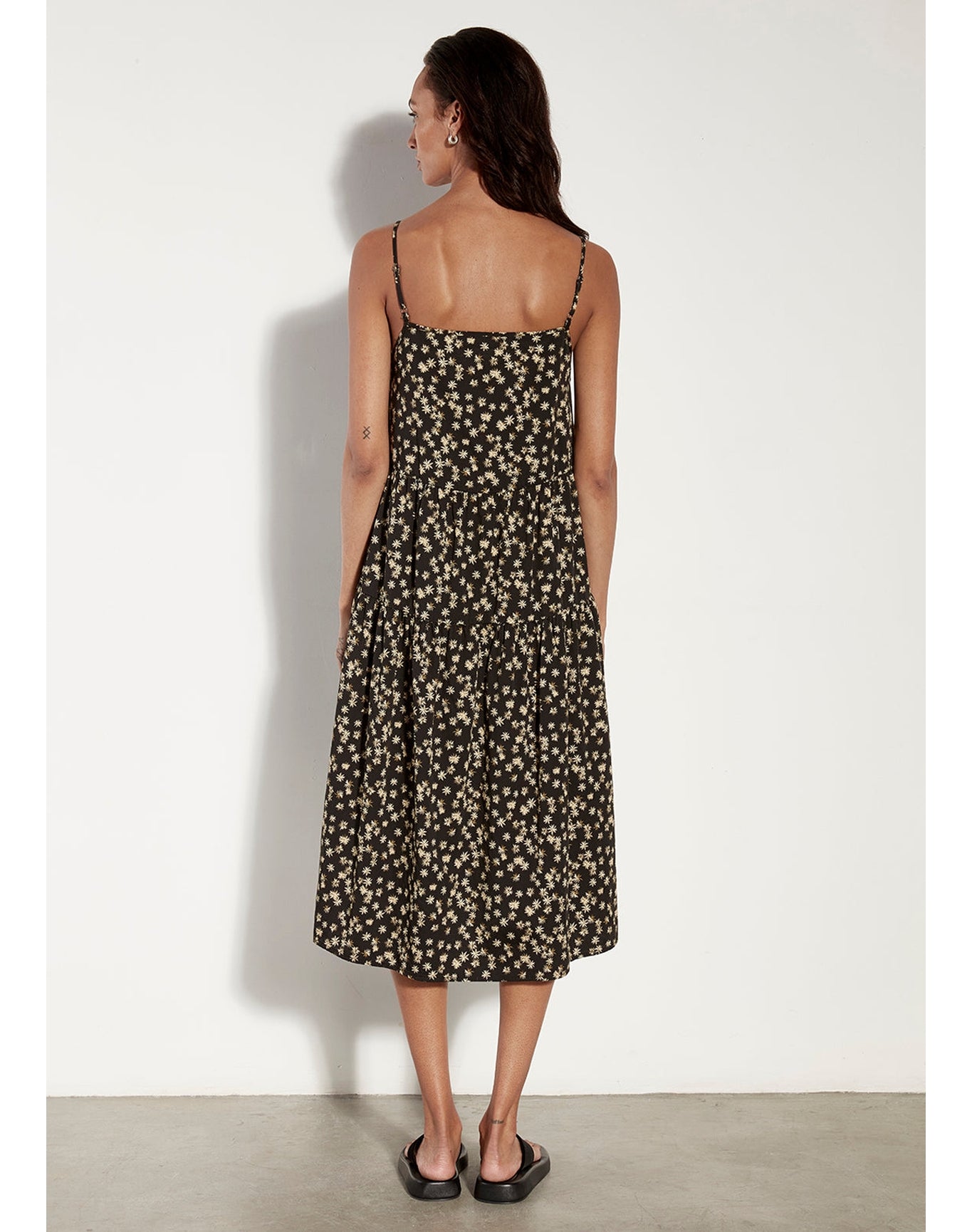 Strappy Tiered Dress | Palm Print