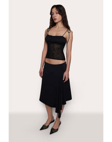Stretch Midi Skirt | Black